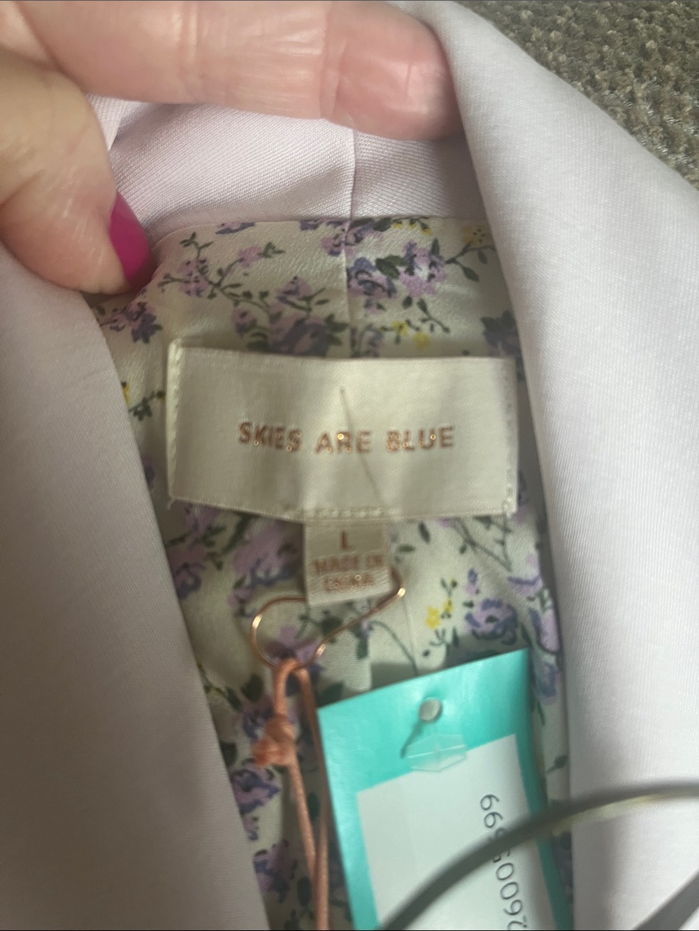 Skies Are Blue Pale Lilac Open-Front Blazer - Picture 3 of 10